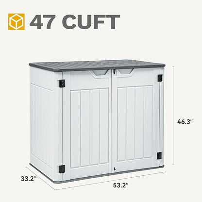 DWVO 47 cu ft Spacious Horizontal Storage Unit, Outdoor Resin Tool Locker - Image 7