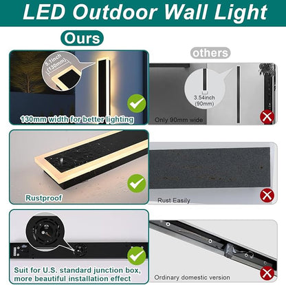 2 Pack LED Outdoor Long Wall Lights, 24 inch Outdoor Linear Light - Image 4