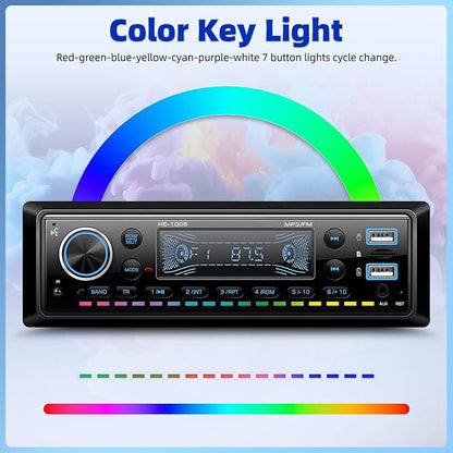 Single Din Bluetooth 5.0 Hands-Free Calling Car Stereo LCD Digital Display FM - Image 6