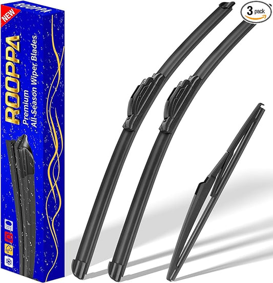 3 wipers Replacement for 2012-2019 Fiat 500, Windshield Wiper Blades Original by ROOPPA