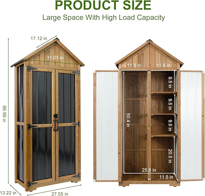 Wood & Metal Outdoor Storage Cabinet - Image 7