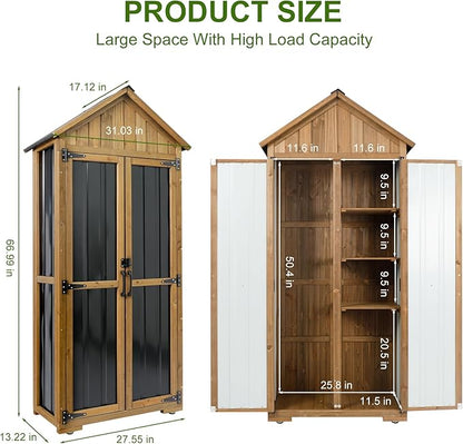 Wood & Metal Outdoor Storage Cabinet - Image 7