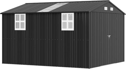AMERLIFE 10.1x11.5x7.4 FT Galvanized Steel Storage Shed - Image 8