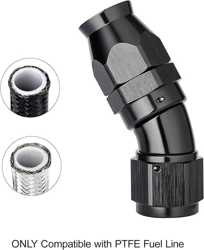 EVIL ENERGY 12AN 30 Degree PTFE One Piece Full Flow End Hose Fitting Aluminum - Image 5