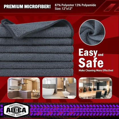 AIDEA Microfiber Cleaning Cloth Grey 150PK, Microfiber Towels - Image 6