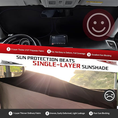 Windshield Sun Shade for 2022 2023 2024 2025 Ford Maverick Foldable Sun - Image 5