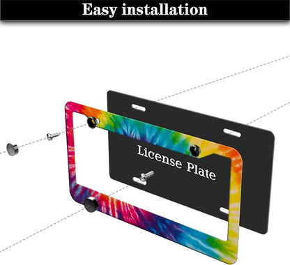 License Plate Frames for Men Rainbow License Plate Frame for Women Novelty Tie - Image 7