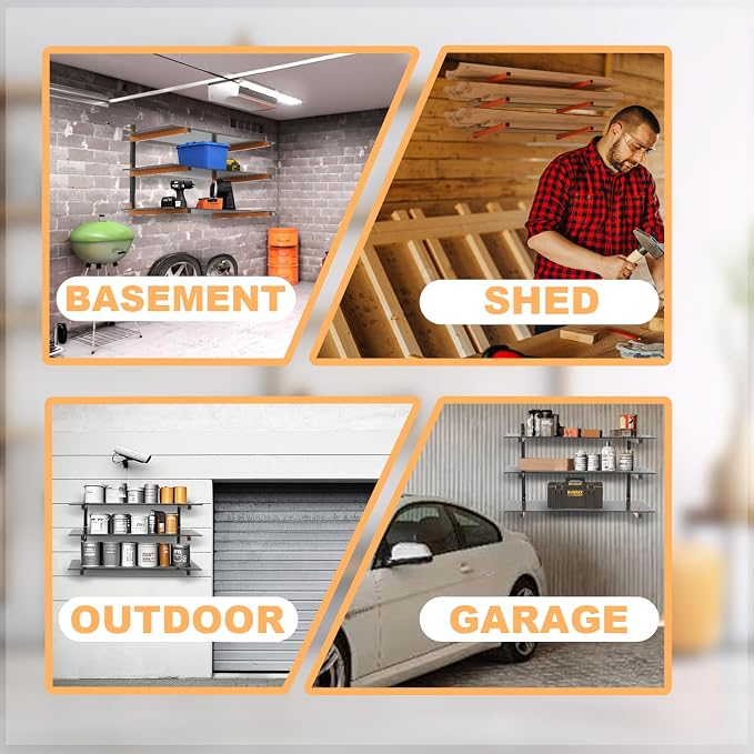 Lumber Rack Wall Mount, Heavy Duty Wood Storage Racks, 3-Level System Garage - Image 9