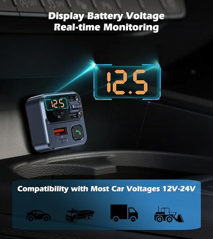 KAIY FM Transmitter Bluetooth Car Adapter, Car Radio Bluetooth Transmitter - Image 6
