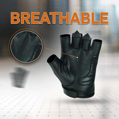 Daniel Smart Men's Motorcycle Leather Gloves - Image 6