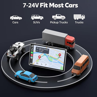 Upgrade Wireless Carplay Screen, Android Auto, Portable 7" HD IPS Screen - Image 6