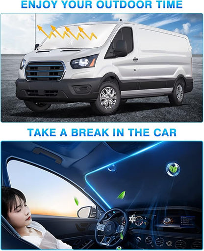 KUST Windshield Sun Shade for Ford E-Transit 2022 2023 2024 2025 2026 Window - Image 7