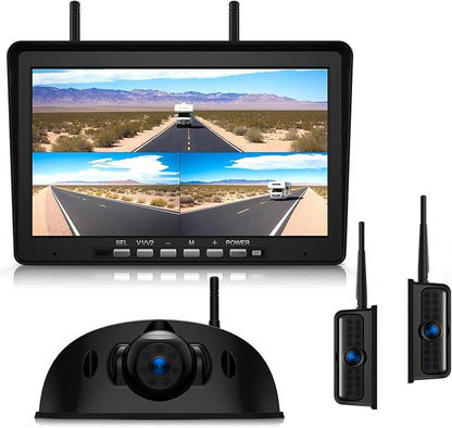 10.1" RV Backup Camera Wireless System Plug and Play, Pre-Wired by ZEROXCLUB