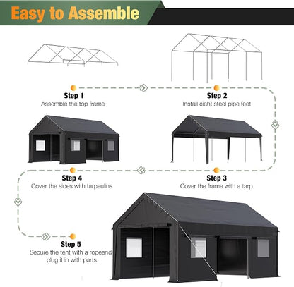 Polar Aurora Carport, 12x20 FT Heavy Duty Carport - Image 5