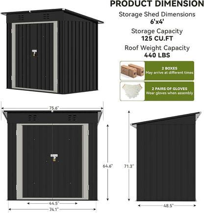 COMHOMA Shed Outdoor Storage Shed Metal, Lockable Doors Tool Sheds - Image 2
