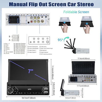 Single Din Touchscreen Car Stereo - Image 9