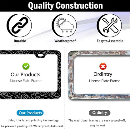 Topographic License Plate Frame-2 PCS Topography | Map | Exploration | - Image 5
