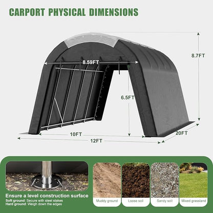 Carport Canopy 12x20 FT Heavy Duty - Image 7