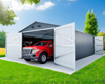 10x20 FT Outdoor Storage Shed, Metal Garage Shed by ANTSKU