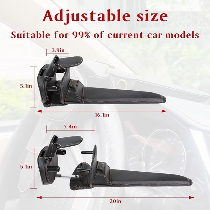 Amorin Leather Car Steering Wheel Lock Anti Theft Device Security Lock - Image 3
