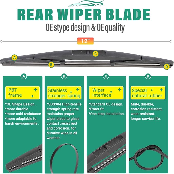 28" 14" 12" Windshield Wiper Blades Replacement - Image 4