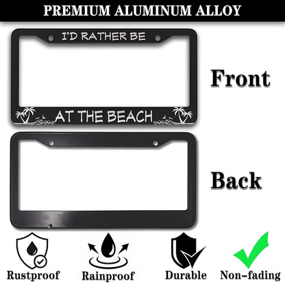 License Plate Frames Black and White License Plate Covers I'd Rather Be at The - Image 3