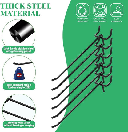 50Pcs 6"/15CM Pegboard Hooks Assortment Set, Metal Peg Board Hooks - Image 3