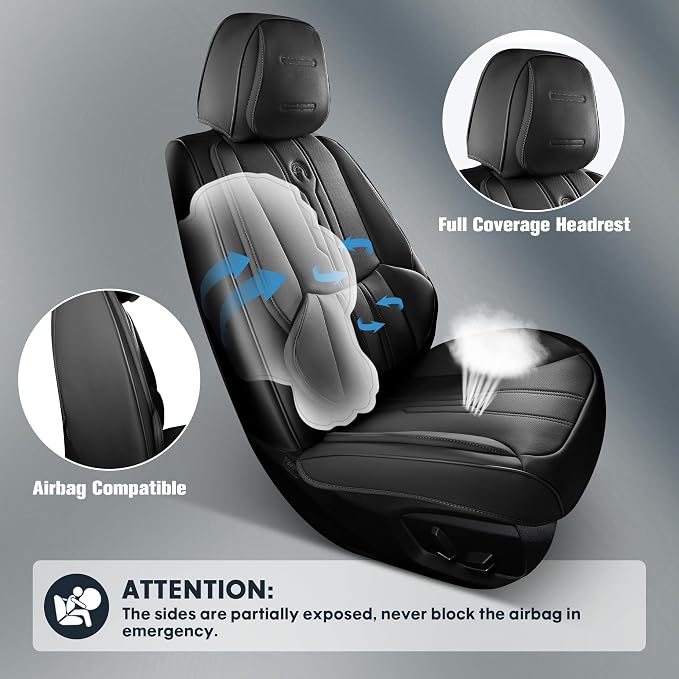 AOOG Car Seat Covers Full Set, Leather Seat Covers - Image 7