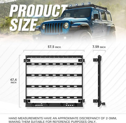 Roof Rack Cargo Basket with 4PCS LED Light Bar Compatible - Image 3