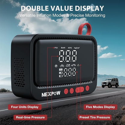 NEXPOW Tire Inflator Portable Air Compressor, 150 PSI Cordless Air Pump - Image 7