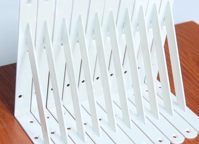 20 Pack L8 x H 6" White Heavy Duty Shelf Brackets - Image 4