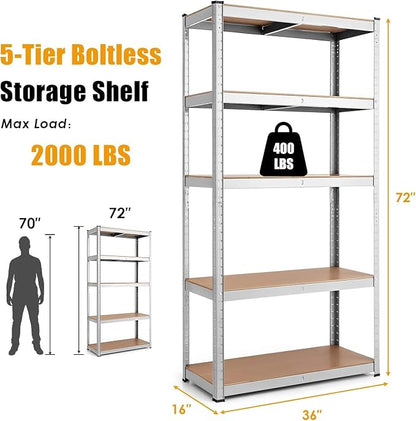 ERGOMASTER 5 Tiers Steel Shelves - Image 3