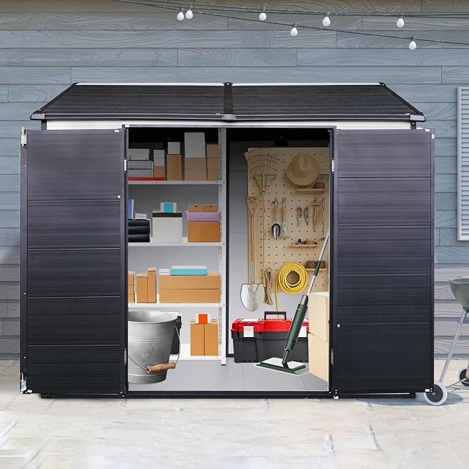 8x6 FT Outdoor Storage Resin Shed - Image 4
