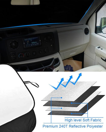Front Windshield Sunshade fit for Ford Econoline E-Series Van 1992-2025 & - Image 5