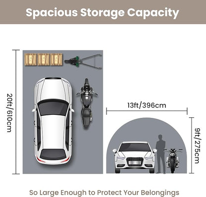 SUNBURY Carport, Round Portable Garage, Outdoor 13x20 ft Heavy Duty Carport - Image 3