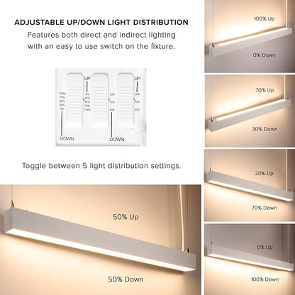 Maxxima 4 ft. LED Linear Light, Up and Down Adjustable Light Output, 3 CCT - Image 7
