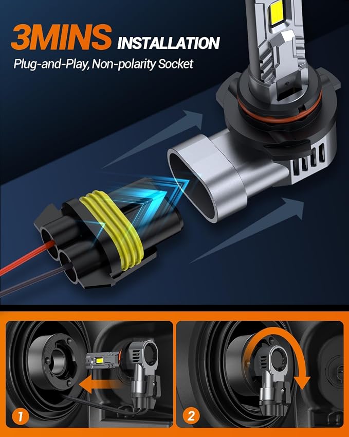 SEALIGHT 9007 Bulbs, 50000 LM HB5 Fog Light Bulbs, 1:1 Design, 6500KCool White - Image 5