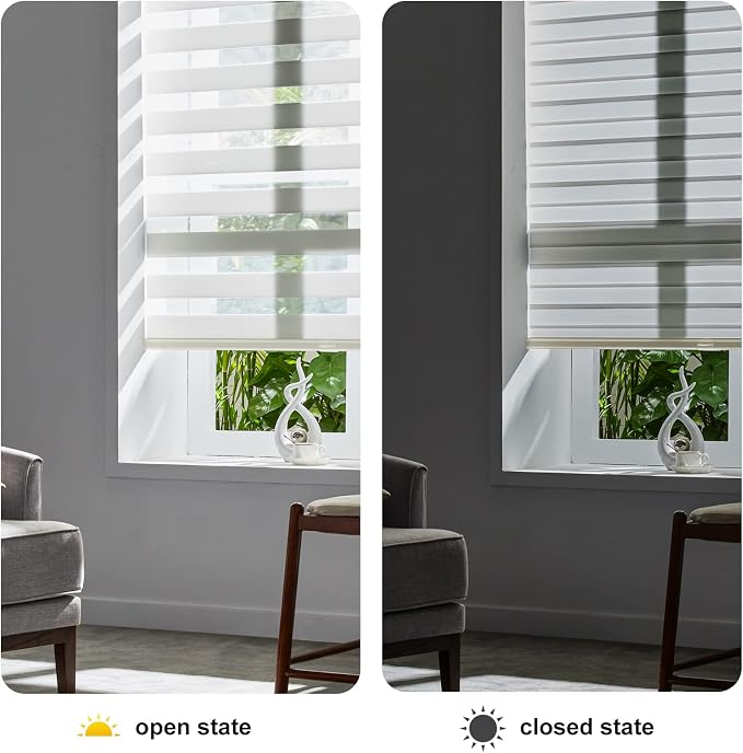 Persilux Cordless Zebra Blinds for Indoor Windows, Free-Stop Cordless, Light - Image 5