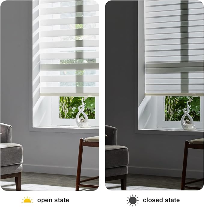 Persilux Cordless Zebra Blinds for Windows Free-Stop Roller Window Shades Dual - Image 5
