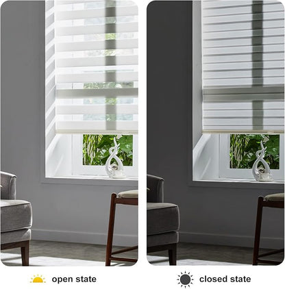 Persilux Cordless Zebra Blinds for Windows Free-Stop Window Shades Dual Layer - Image 5