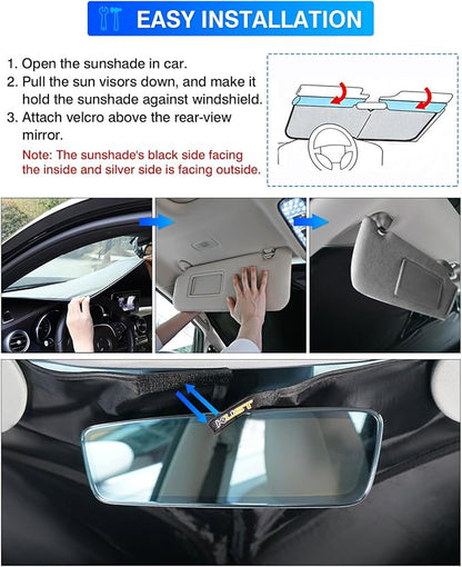 KUST Windshield Sun Shade for Jeep Compass 2007-2017 Window Shade Sun Visor - Image 6