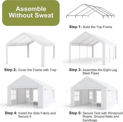 Heavy Duty Carport, Portable Garage - Image 3