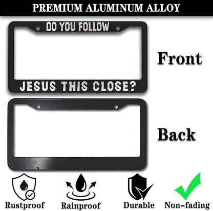 License Plate Frames Black and White License Plate Cover Do You Follow Jesus - Image 3