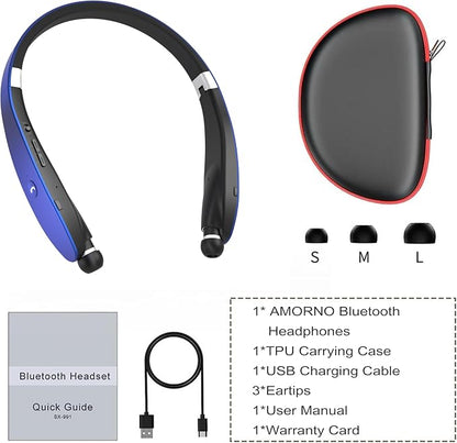 AMORNO Foldable Bluetooth Headphones Wireless Neckband Headset - Image 7