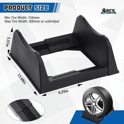 4 Pcs Car Tire Display Stand Wheel Display Rack Adjustable Width Rim Storage - Image 3
