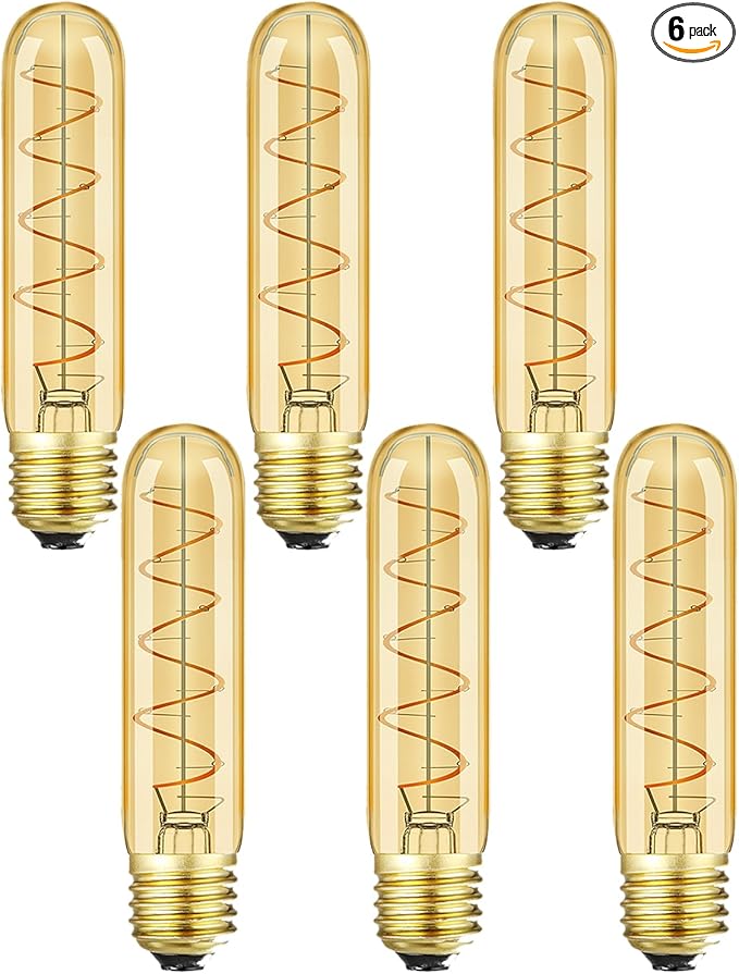 Leools Vintage T10 LED Edison Light Bulb Super Thin Filament, 40 Watt Warm by LEOOLS