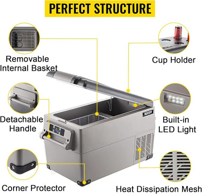 VEVOR CF35 Portable 37 Quart 12 Volt App Control, Car Refrigerator Dual Zone - Image 6