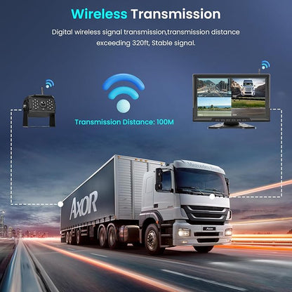 1080P Wireless Backup Camera Digital System Kit, Hodozzy 10.1 Inch HD 4 Quad - Image 2