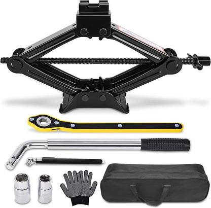 Scissor Car Jack 1.5Ton（3306lbs） Tire Changing Kit by Gurduenon