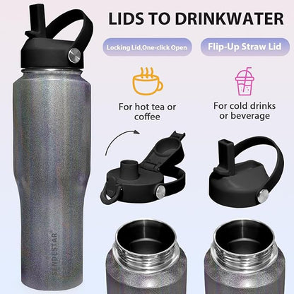 SENDESTAR 40oz Stainless Steel Water Bottle, Double Wall Vacuum Insulated Bottle - Image 4